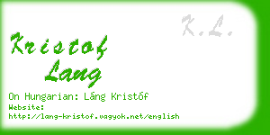 kristof lang business card